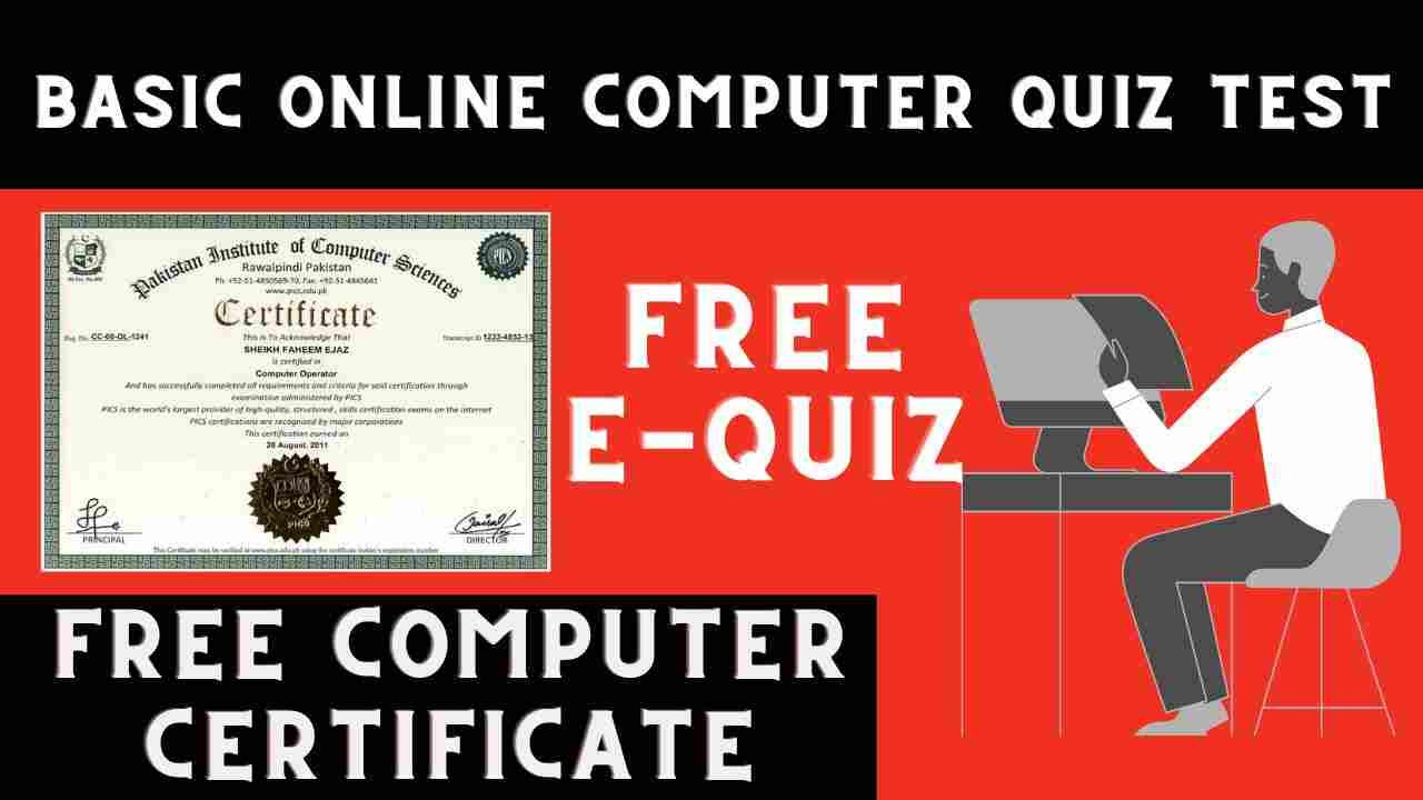 Basic Computer Online Quiz Test | Computer Free Certificate in 2022